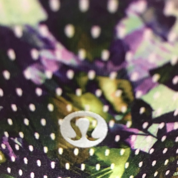 Lululemon Green Mesh Polka Dot Foloral-Active Running The City Tank -Size 6 - Picture 4 of 11